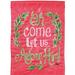 The Holiday Aisle® Cerelia Oh Come Let Us Adore 2-Sided Polyester 18 x 13 in. Garden Flag in Green/Red | 18 H x 13 W in | Wayfair