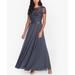 Petite Beaded Gown - Gray - Xscape Dresses