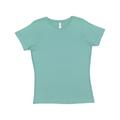 LAT 3516 Women's Fine Jersey T-Shirt in Saltwater size Small | Ringspun Cotton LA3516