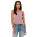 Bella + Canvas 6682 Women's Racerback Cropped Tank Top in Heather Orchid size Small | Cotton/Polyester Blend B6682, BC6682