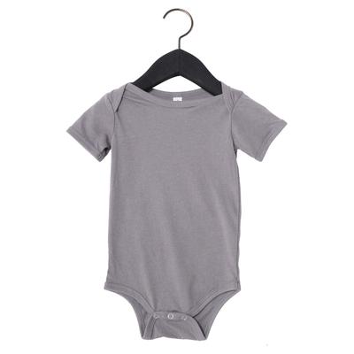 Bella + Canvas 100B Infant Jersey Short-Sleeve One-Piece Top in Storm size 18-24MOS | Cotton B100B