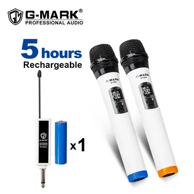 Microphone sans fil G-MARK X120V statique karaoké déterminer avec récepteur portable aste