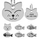 Pendentif en forme de poisson gravé pour collier de chat étiquette d'identification personnalisée