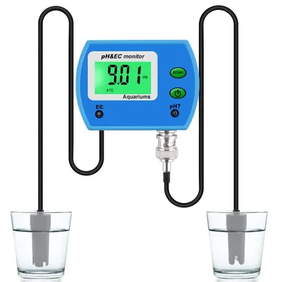 Testeur de qualité de l'eau, pH ecmètre numérique à affichage LCD 0-14.00PH 19.99 ms/cm,