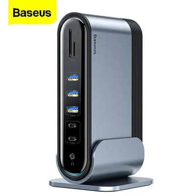 Baseus – Station d'accueil 17 en 1 USB Type C vers Multi 4KHD RJ45 VGA USB 3.0 PD adaptateur