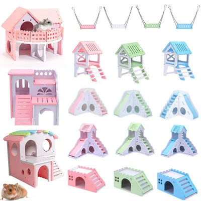 Maison de Hamster luxueuse balançoire toboggan nid Loft lit Cage animal domestique château