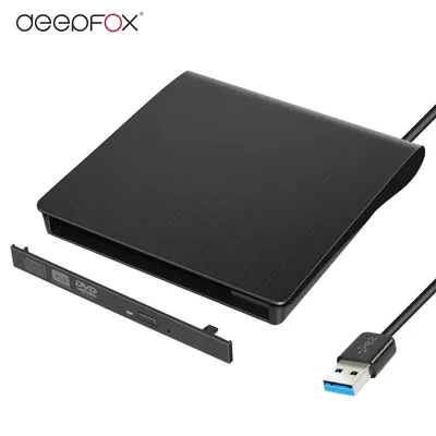 DeepFox – nouveau boîtier en plastique dur mince pour DVD externe USB 3.0 SATA 9.5mm étui CD-ROM