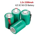 2-20 pièces 4/5 SC batterie NI-CD 1.2V 2200mah pad C batterie Rechargeable pour tournevis bricolage