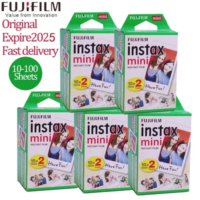 Fujifilm-10-100 feuilles de papier photo blanc Instax mini 11/12/8/9/40/exhaus 3 pouces pour