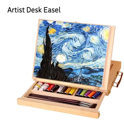 Chevalet portable pliant en bois pour artiste, accessoire de bureau, table d'art miniature, boîte de