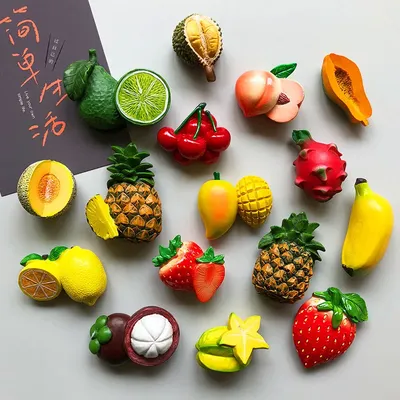 Autocollants magnétiques créatifs en 3D pour réfrigérateur fruits frais décoration de salle