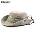 XdanqinX – chapeau d'été en maille respirante pour hommes bob rétro 100% coton gorras Panama