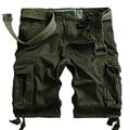 MUST WAY Men's Casual Cotton Twill Cargo Shorts Multi Pocket Loose Fit Work Shorts 8062# Army 42