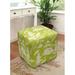 World Menagerie Montour 17" Wide Chinoiserie Square Cube Ottoman Linen in Green | 17 H x 17 W x 17 D in | Wayfair 9BBB7DCAB1484911A3FF5766E2A01024