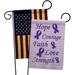 Trinx Hope, Faith, Courage Impressions Decorative 2-Sided Polyester 19 x 13 in. Garden Flag in Pink/Blue | 18.5 H x 13 W in | Wayfair