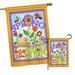 August Grove® Peqinne 2 Piece Bugs Spring Floral Impressions Decorative Vertical 2-Sided Polyester Flag Set in Yellow | 40 H x 28 W in | Wayfair