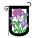 August Grove® Regatta Iris Spring Floral 2-Sided Polyester 18 x 13.5 in. Garden Flag in Black/Green/Pink | 18 H x 13.5 W in | Wayfair