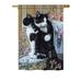 Red Barrel Studio® Tuxedo Cat 2-Sided Polyester House Flag in Black/Brown/Pink | 18.5 H x 13 W in | Wayfair 27DBDD428CC344D4B4A7571EFEDF1F1B
