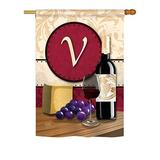 Fleur De Lis Living Mcgary Wine Monogram 2-Sided Polyester House Flag Metal in Red | 40 H x 28 W in | Wayfair 48911A83B70C4025B5822A1B88DCDE2D