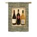 Fleur De Lis Living Mchaney 3 Wine Bottles Happy Hour & Drinks 2-Sided Polyester 40 x 28 in. House Flag in Black/Brown | 40 H x 28 W in | Wayfair