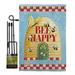 August Grove® Arcia Bee Happy Hive Garden Friends Bugs & Frogs Impressions Decorative Vertical 2-Sided 19 x 13 in. Flag Set in Blue/Brown | Wayfair