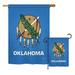 Trinx Oklahoma American States Impressions Decorative Vertical 2-Sided Polyester 2 Piece Flag Set in Blue | 28 H x 18.5 W in | Wayfair