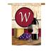 Fleur De Lis Living Mcgary Wine Monogram 2-Sided Polyester House Flag Metal in Red | 40 H x 28 W in | Wayfair E285934DEDD14DBDA284B59AC70B61E3