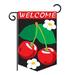 August Grove® Kalia Welcome Cherries Food Fruits Applique Decorative 2-Sided 19 x 13 in. Garden Flag in Black/Green/Red | 18.5 H x 13 W in | Wayfair