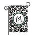 Winston Porter Penfield Damask Monogram 2-Sided Polyester Garden Flag Metal in Black | 40 H x 28 W in | Wayfair 10BB7981E5E54385B66809D60F6A879B