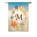 Highland Dunes Radford Summer Monogram 2-Sided Polyester Garden Flag in Blue/Yellow/Brown | 18.5 H x 13 W in | Wayfair