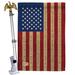 The Holiday Aisle® Paylag Star Spangled 2-Sided Polyester 4 x 3 ft. Flag Set in Blue/Brown/Red | 40 H x 28 W in | Wayfair