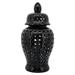 "24"" Cut-Out Clover Temple Jar, Black - Sagebrook Home 15909-02"