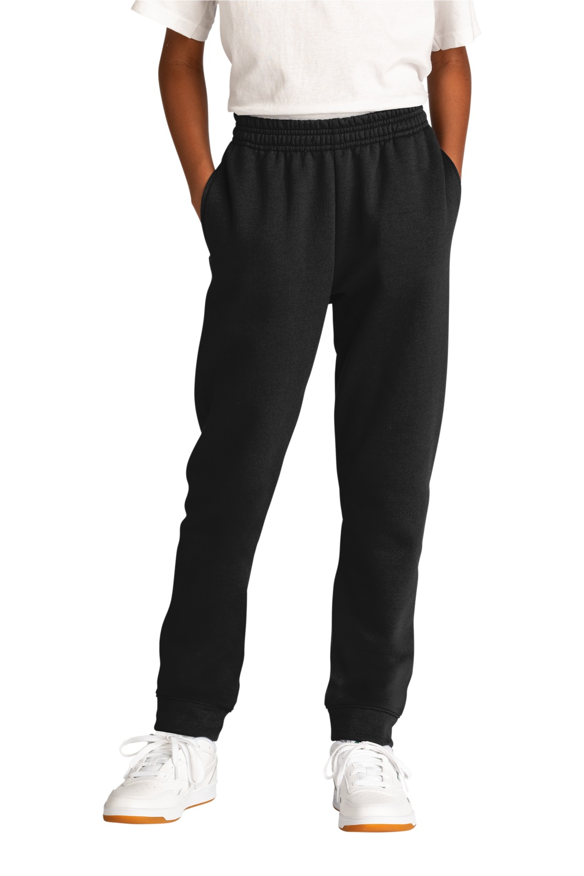 Port & Company PC78YJ Youth Core Fleece Jogger Pant in Jet Black size XS | Cotton Polyester