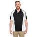 Harriton M385 Men's Advantage Snag Protection Plus IL Colorblock Polo Shirt in Black/White/D Chrc size Medium | Polyester