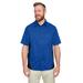 Harriton M586 Men's Flash IL Colorblock Short Sleeve Shirt in True Royal/Black size 5XL | Cotton/Polyester Blend