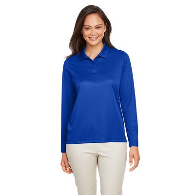 Team 365 TT51LW Women's Zone Performance Long Sleeve Polo Shirt in Sport Royal Blue size Large | Polyester