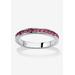 Women's Sterling Silver Simulated Birthstone Stackable Eternity Ring by PalmBeach Jewelry in October (Size 9)