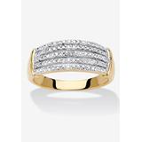 Women's Yellow Gold-Plated Anniversary Ring with Genuine Diamond Accents by PalmBeach Jewelry in Diamond (Size 8)