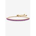 Women's Gold-Plated Bolo Bracelet, Simulated Birthstone 9.25" Adjustable by PalmBeach Jewelry in February