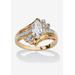 Women's Gold-Plated Marquise Cut Engagement Ring Cubic Zirconia by PalmBeach Jewelry in Gold (Size 5)