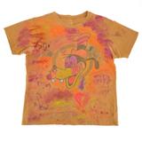 Disney Shirts | Goofy Disney Custom Paint Dyed Blacklight T-Shirt | Color: Orange/Tan | Size: M