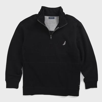Nautica Men's Big & Tall Quarter-Zip Sweatshirt True Black, 3XLT