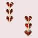 Kate Spade Jewelry | Kate Spade Rock Solid Stone Heart Linear Earrings | Color: Gold/Red | Size: Os