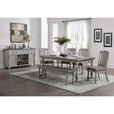 Canora Grey Riketa 42" Pine Solid Wood Dining Table Wood in Gray | 30 H x 78 W x 42 D in | Wayfair EFA7AB01B3F74D7E89C83CF16D67329C