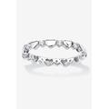 Women's Simulated Birthstone Heart Eternity Ring by PalmBeach Jewelry in April (Size 7)