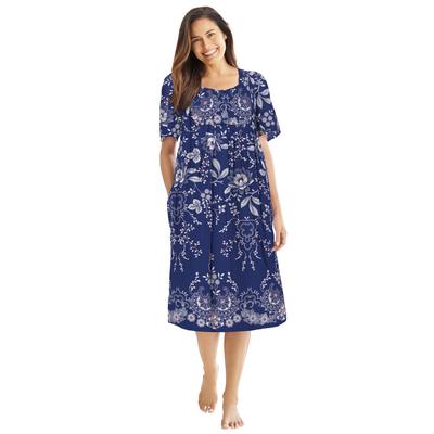 Plus Size Women's Mixed Print Short Lounger by Only Necessities in Evening Blue Vines (Size 5X)