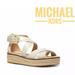 Michael Kors Shoes | Michael Kors Darby Embossed Leather Sandal 8 9 | Color: Cream | Size: Various