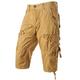 PARKLEES Men's Casual Outdoor Cotton 3/4 Capri Cargo Shorts PJMPT2840 Khaki 38