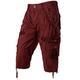 PARKLEES Men's Casual Outdoor Cotton 3/4 Capri Cargo Shorts PJMPT2840 Burgundy 38