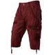 PARKLEES Men's Casual Outdoor Cotton 3/4 Capri Cargo Shorts PJMPT2840 Burgundy 30